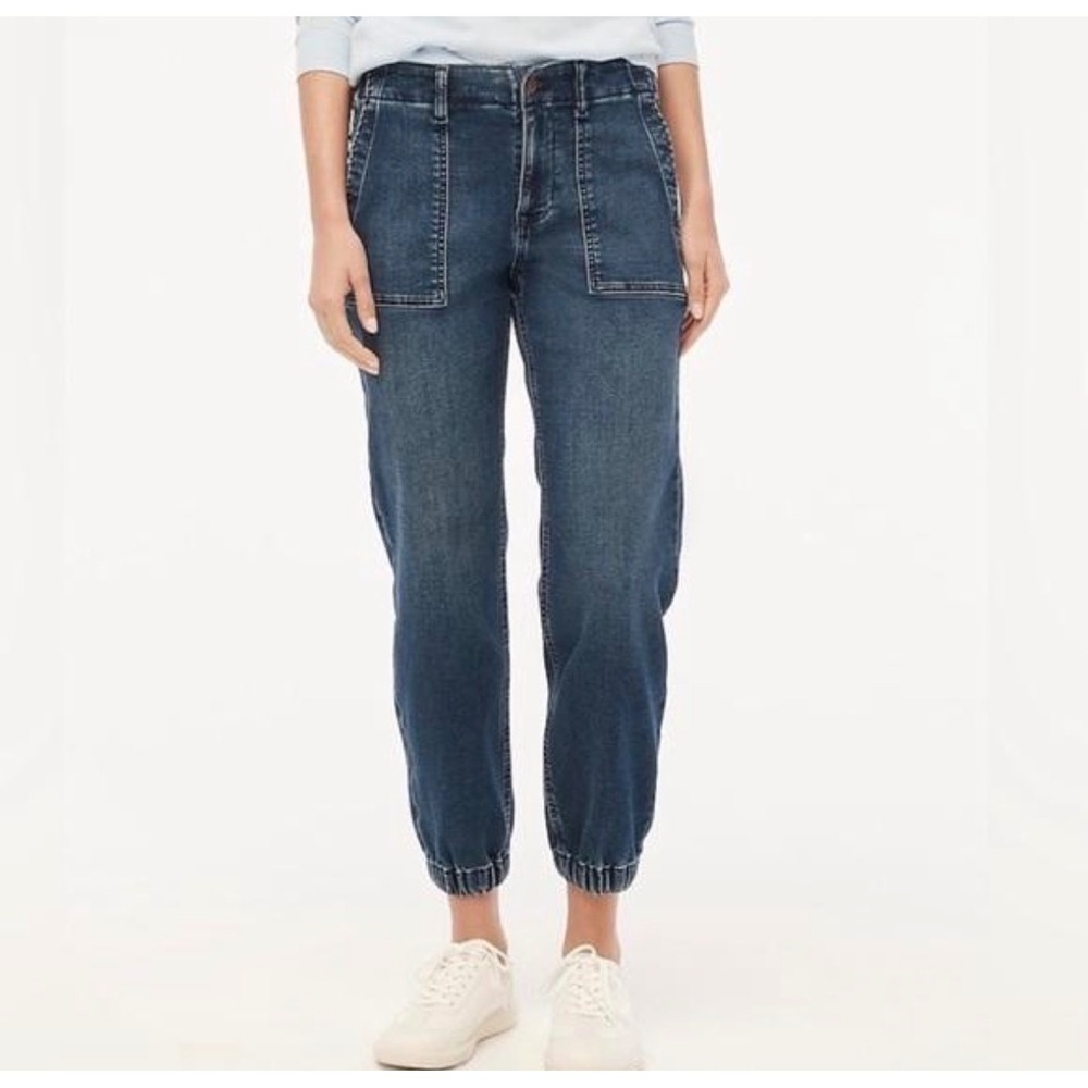 J.Crew Utility Jogger Jeans Signature Stretch+ Indigo Paperbag Waist 28